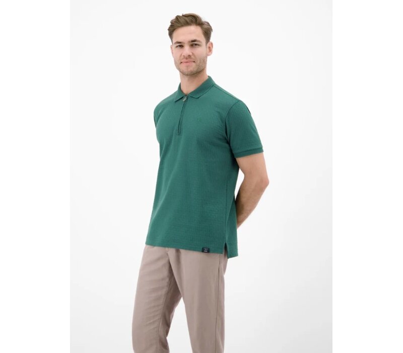 Lerros Polo Zipper Jaquard Soft Teal