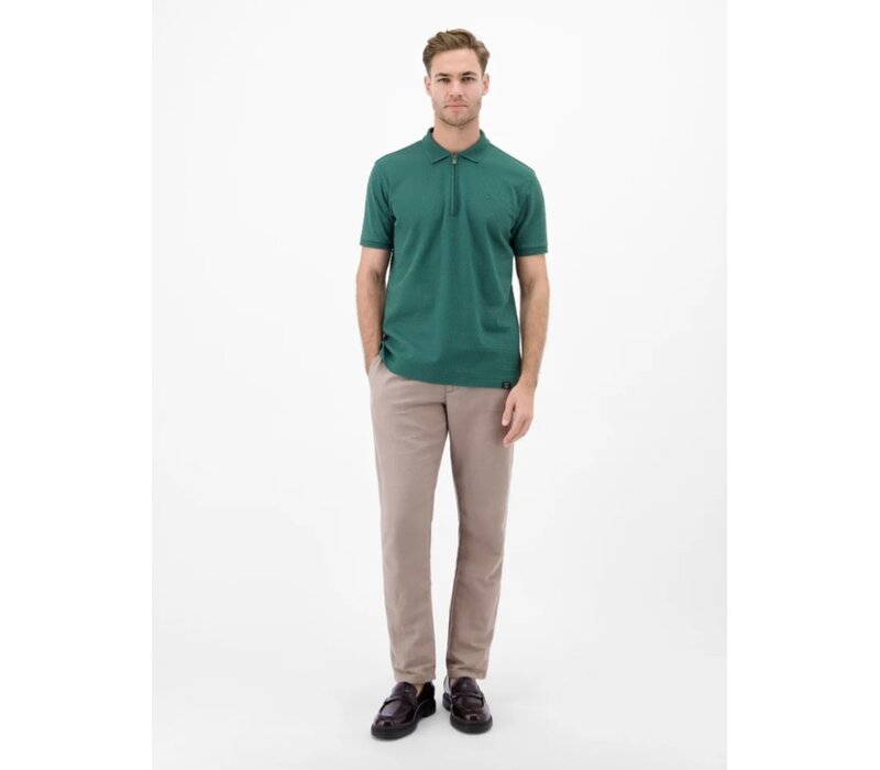 Lerros Polo Zipper Jaquard Soft Teal