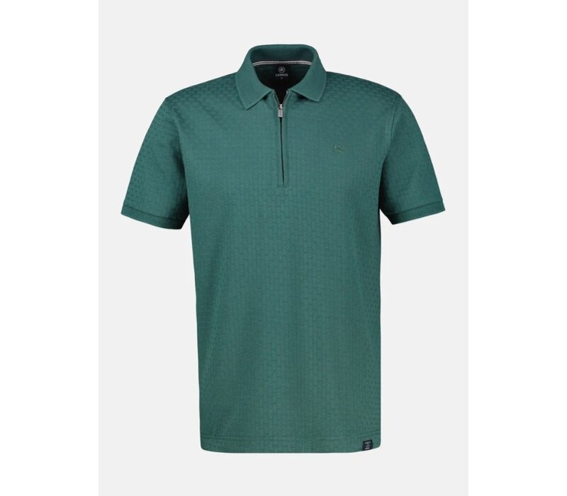 Lerros Polo Zipper Jaquard Soft Teal