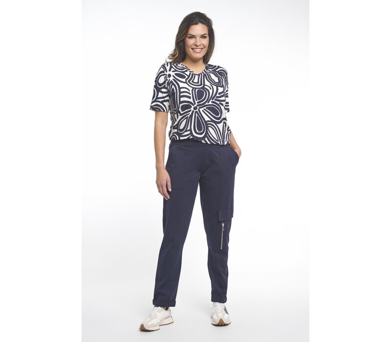 Zoso Allover Print Blouse Kit Night Blue