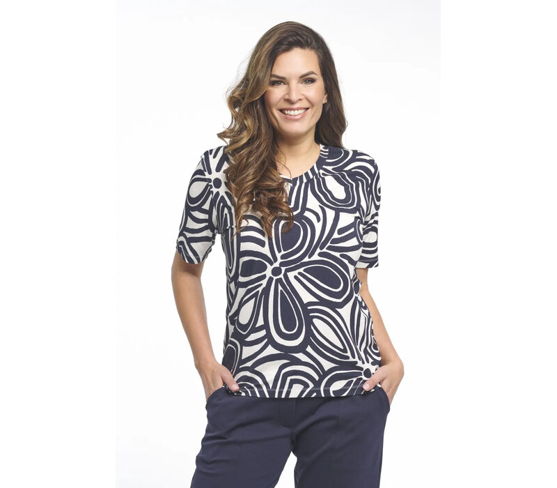 Zoso Allover Print Blouse Kit Night Blue