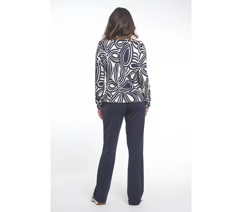 Zoso Allover Print Blouse Kit Night Blue