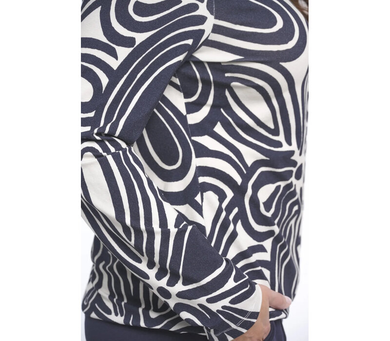 Zoso Allover Print Blouse Kit Night Blue