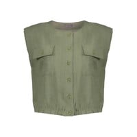 Geisha Blouse with Pockets Dark Green