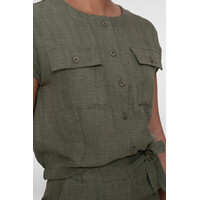 Geisha Blouse with Pockets Dark Green