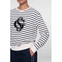 Geisha Sweat Striped Navy Off White