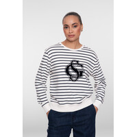 Geisha Sweat Striped Navy Off White