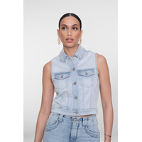 Geisha Jeansjacket Sleeveless Bleached Denim