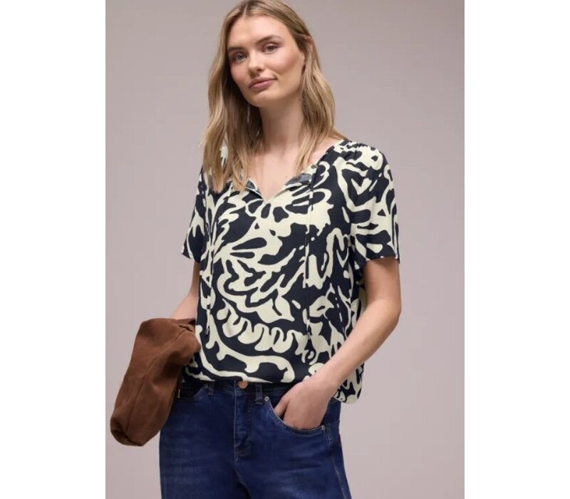 Street One Shirtblouse with String Detail Shadowed Navy
