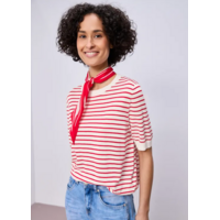 Street One Short Sleeve Structure Stripe Off White