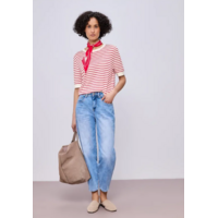 Street One Short Sleeve Structure Stripe Off White