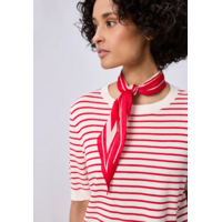 Street One Short Sleeve Structure Stripe Off White