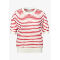 Street One Short Sleeve Structure Stripe Off White