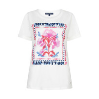 Red Button Tee Temmy Multi Flower Off White Pink