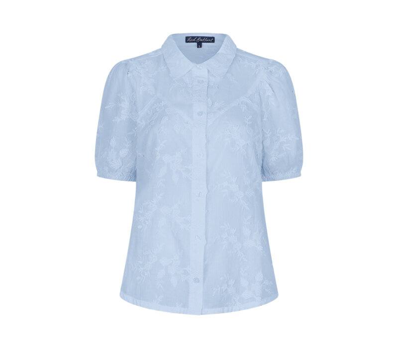 Red Button Victoria 3D Flower Lightblue