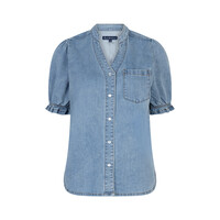 Red Button Victoria Blouse Denim Lightblue