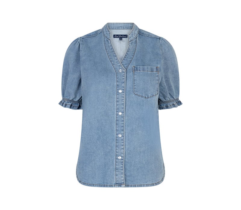 Red Button Victoria Blouse Denim Lightblue