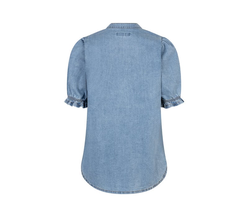 Red Button Victoria Blouse Denim Lightblue