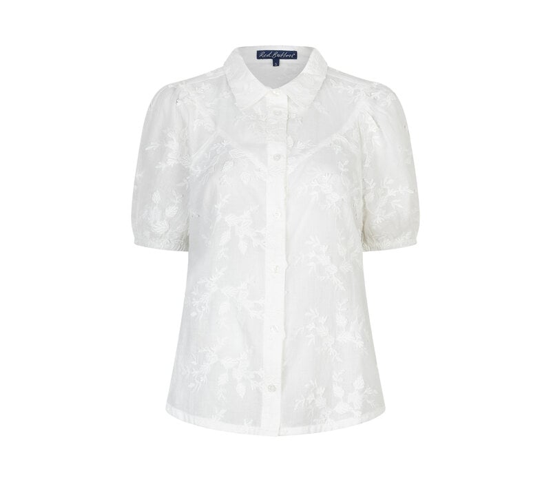 Red Button Victoria 3D Flower White