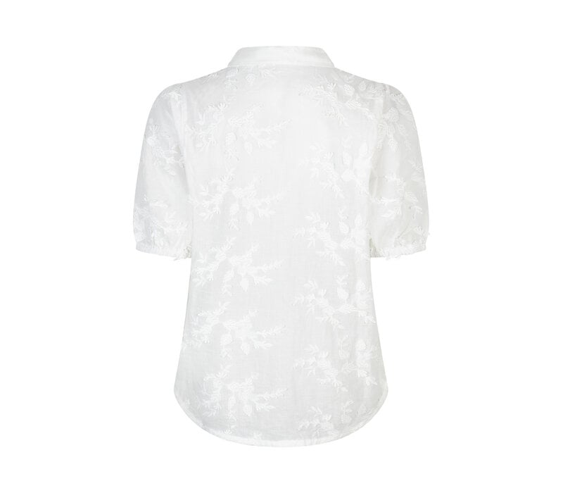 Red Button Victoria 3D Flower White