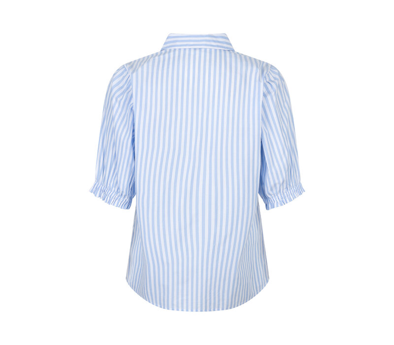 Red Button Victoria Poplin Stripe Short SL Lightblue