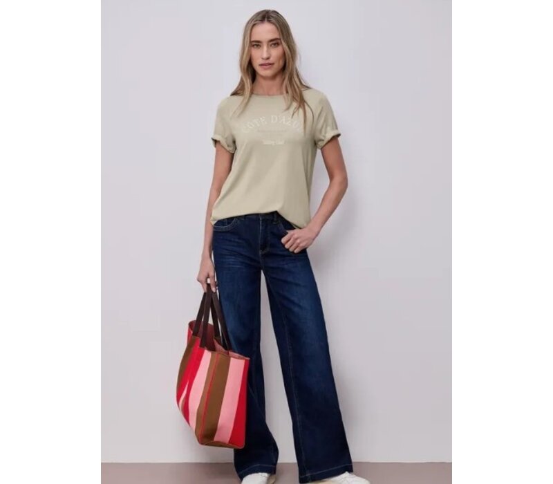 Street One Wording Print Shirt Cobble Stone