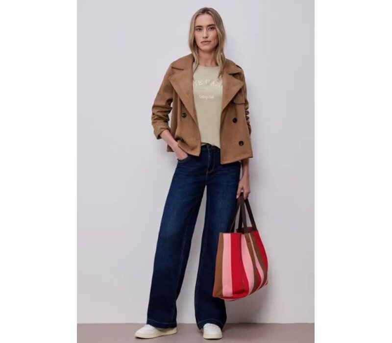 Street One Wording Print Shirt Cobble Stone