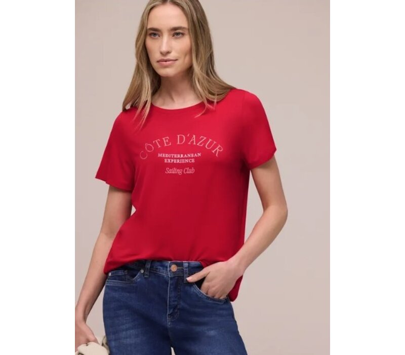 Street One Wording Print Shirt Salsa Red