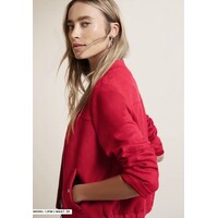 Street One Short Velours Jacket Bomber Collar Salsa Red