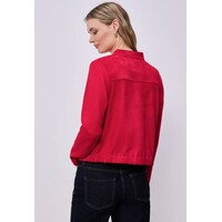 Street One Short Velours Jacket Bomber Collar Salsa Red