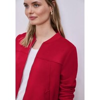 Street One Short Velours Jacket Bomber Collar Salsa Red