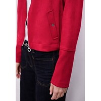Street One Short Velours Jacket Bomber Collar Salsa Red