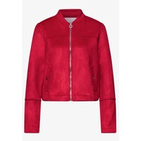 Street One Short Velours Jacket Bomber Collar Salsa Red