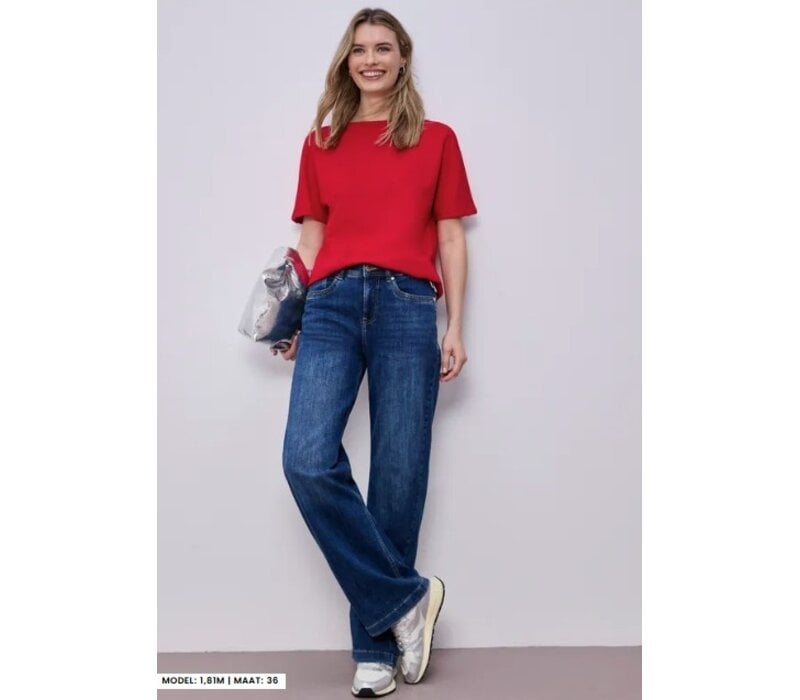 Street One Boothals Rib Shirt Salsa Red