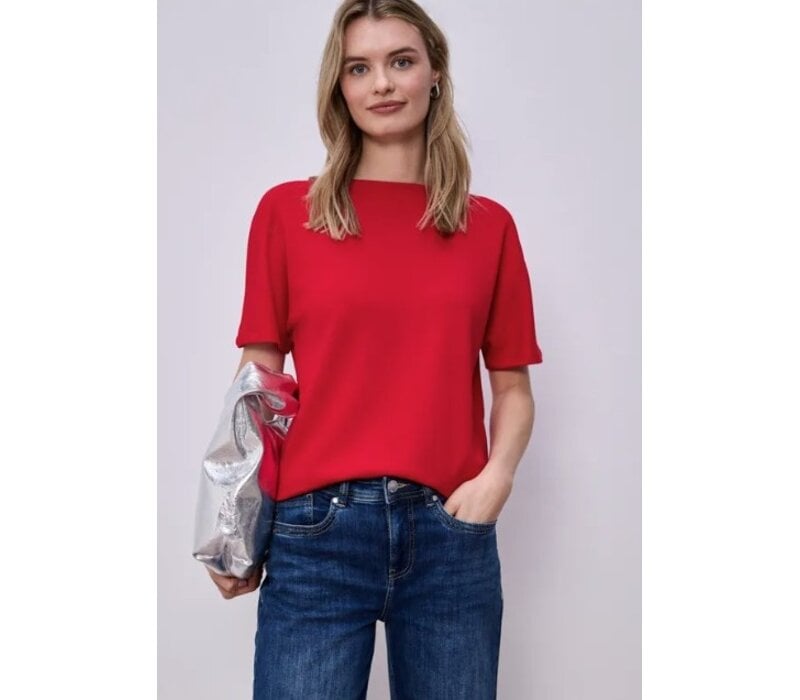 Street One Boothals Rib Shirt Salsa Red