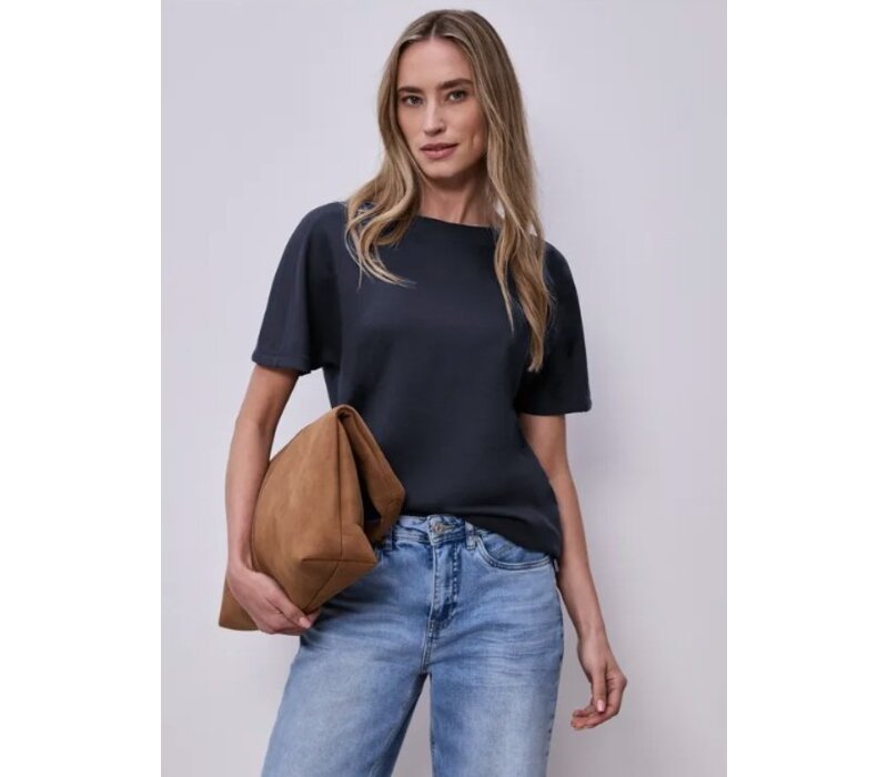 Street One Boothals Rib Shirt Shadowed Navy