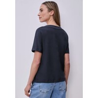 Street One Boothals Rib Shirt Shadowed Navy