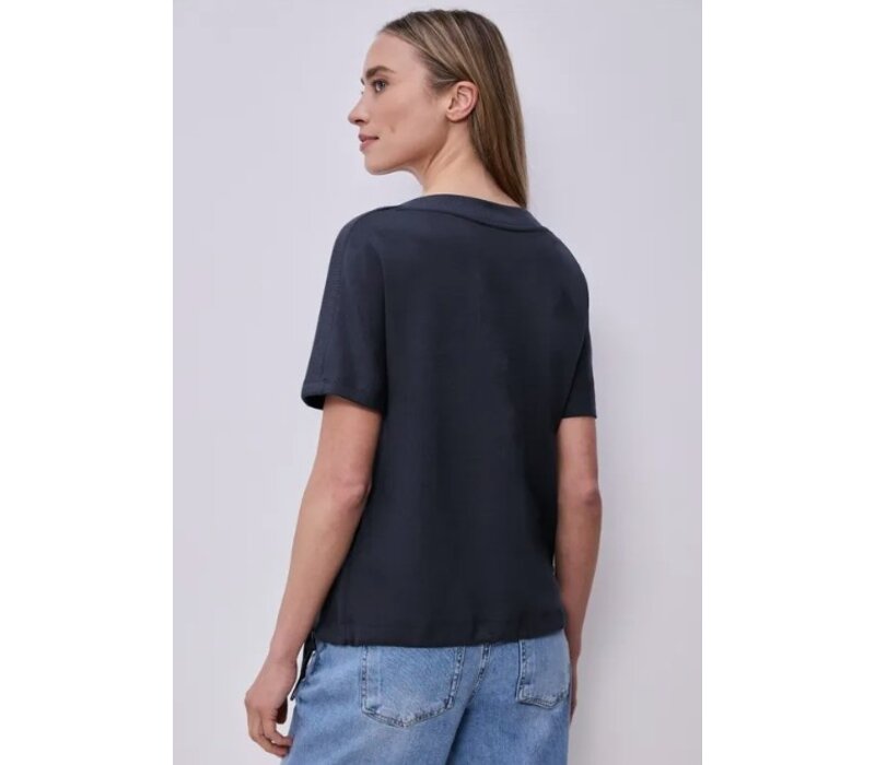 Street One Boothals Rib Shirt Shadowed Navy