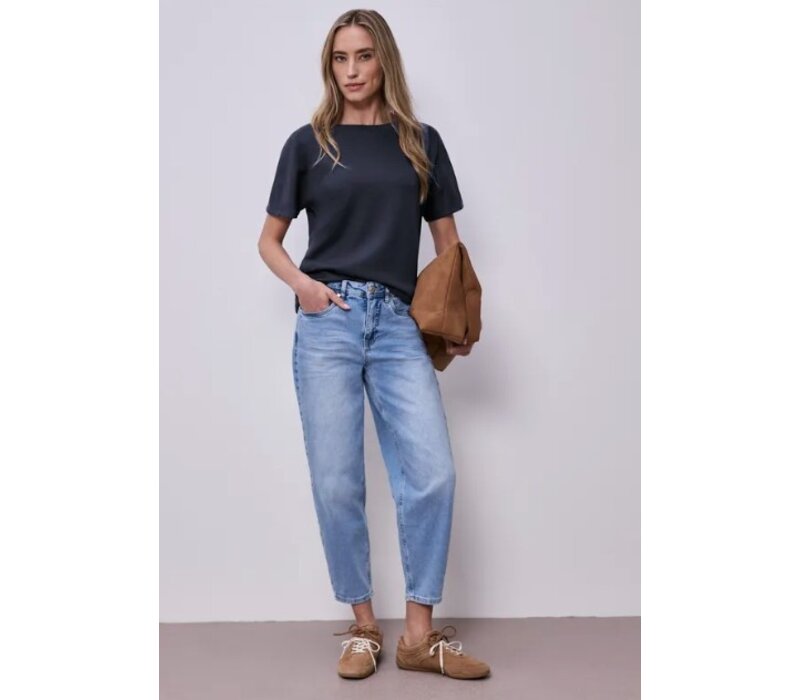 Street One Boothals Rib Shirt Shadowed Navy