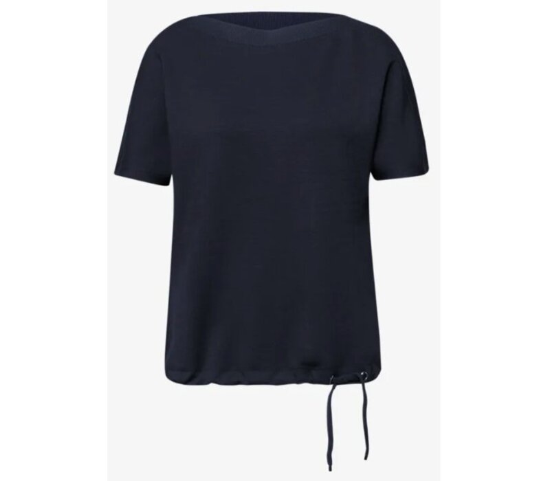 Street One Boothals Rib Shirt Shadowed Navy