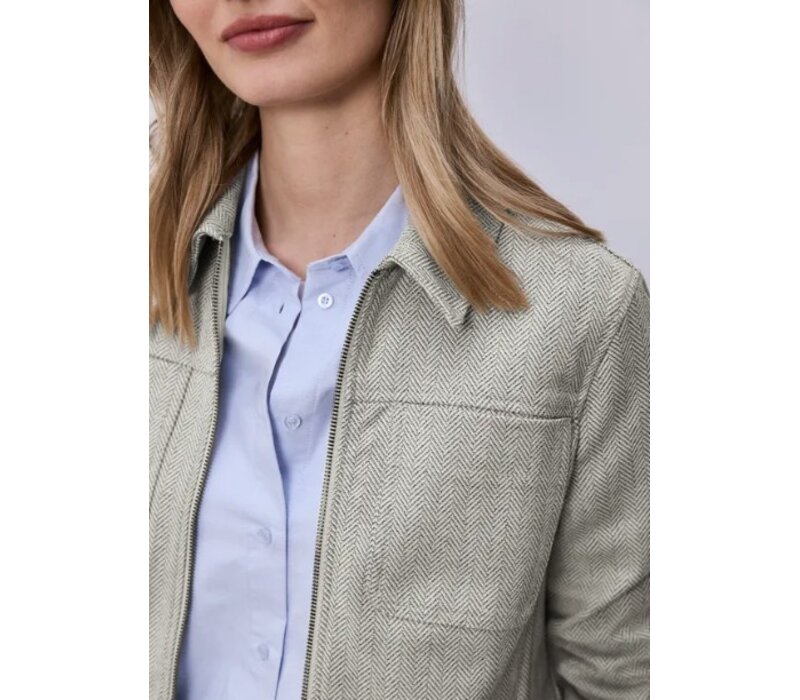 Street One Jacket Fishbone Smoke Beige