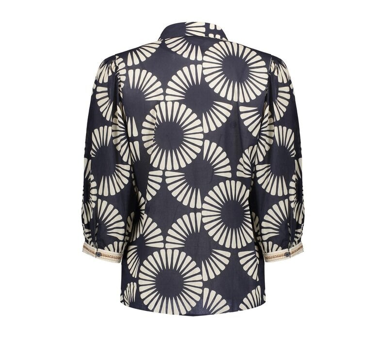 Geisha Blouse Black Ecru