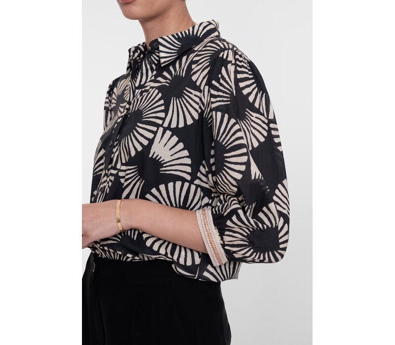 Geisha Blouse Black Ecru
