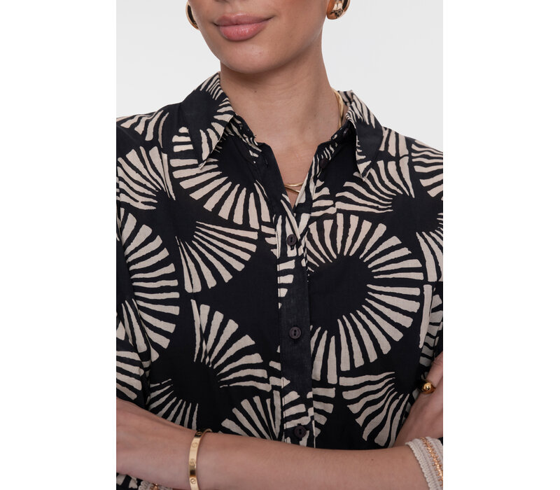 Geisha Blouse Black Ecru