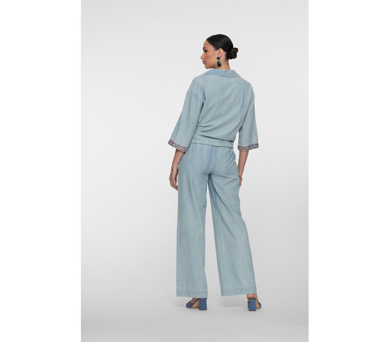 Geisha Pants Chambray Jeansblue