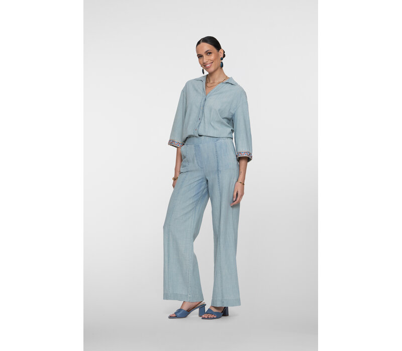 Geisha Pants Chambray Jeansblue
