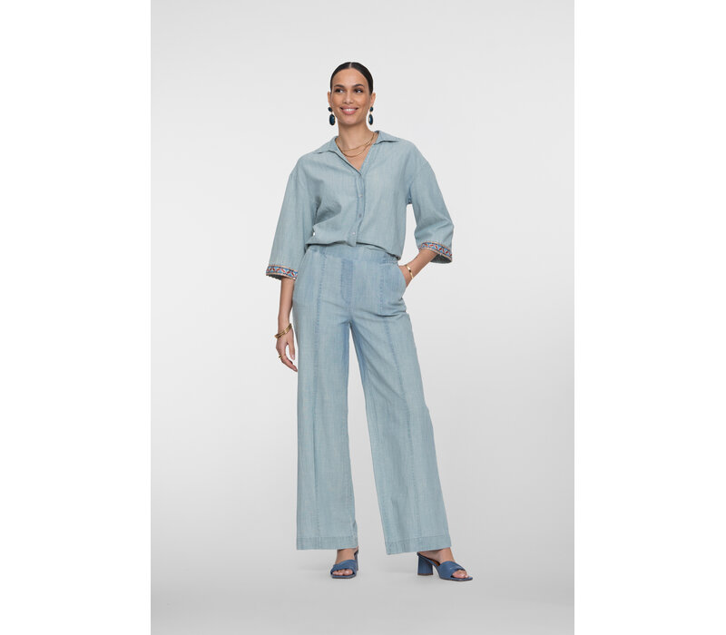 Geisha Pants Chambray Jeansblue