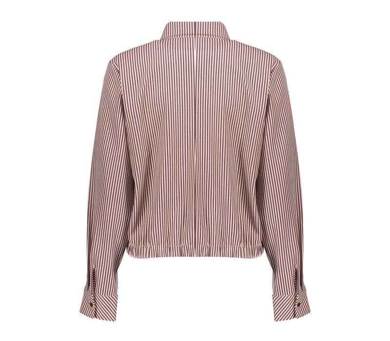 Geisha Blouse Ecru Cherry Red