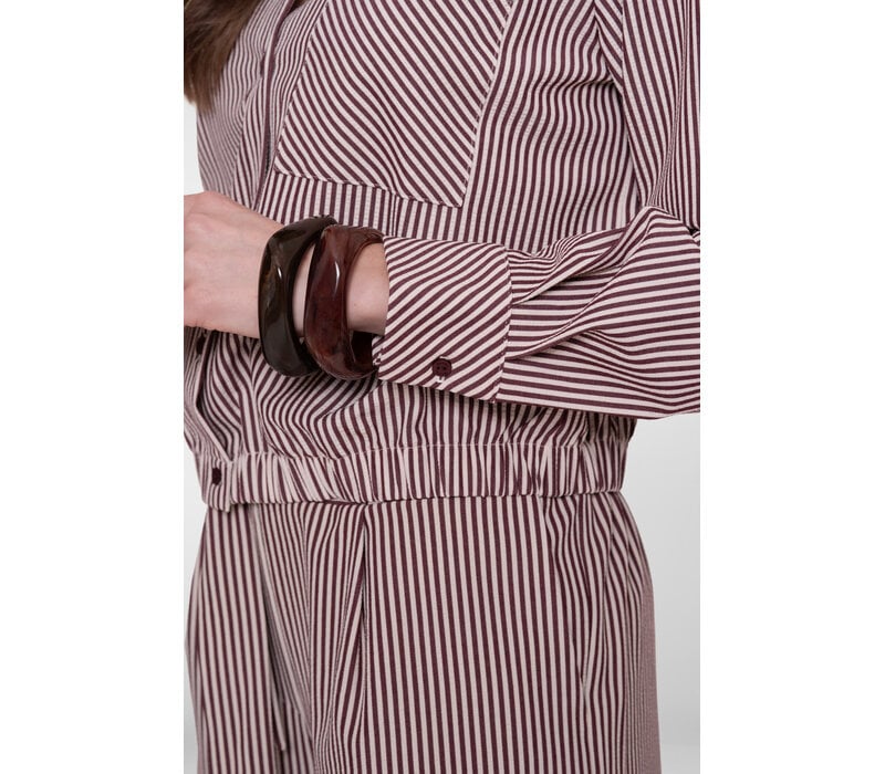 Geisha Blouse Ecru Cherry Red