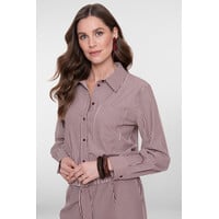 Geisha Blouse Ecru Cherry Red